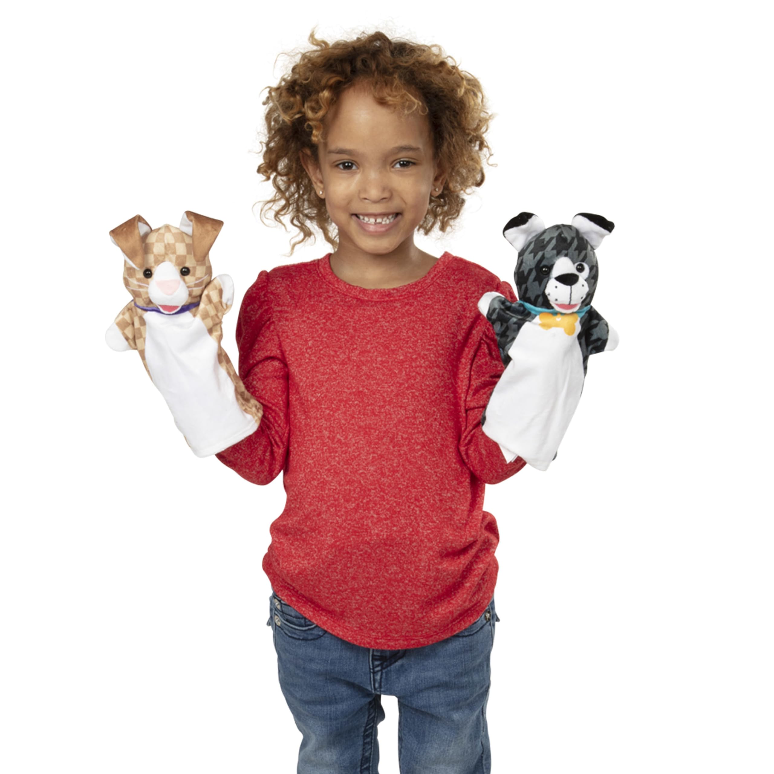 Melissa & Doug Marionnettes À Main Animaux de compagnie,6 Marionettes, Jouet créatif pour filles et garçons de 3 4 5 6 7 ans, Cadeau parfait pour les enfants, Théâtre de poupées, Jeu de Rôle