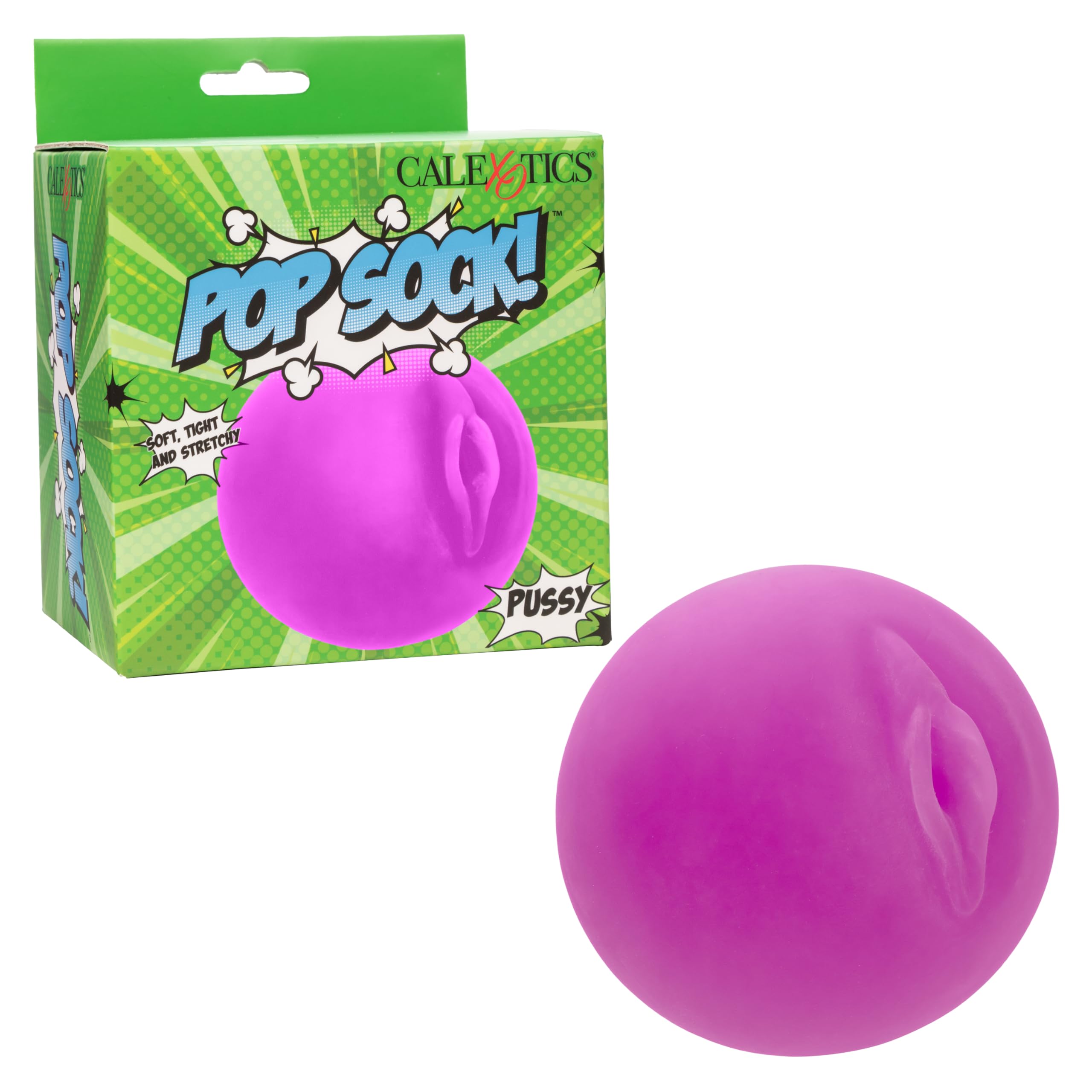 CalExotics Pop Sock! Pussy Male Masturbator for Men with Ultra Life-Like Pure Skin and Closed End Superior Suction - SE-0936-80-3