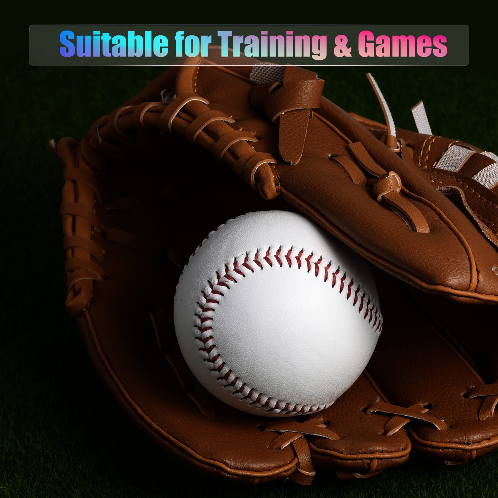 PATIKIL 9 Pulgadas Béisbol 6 Paquete Autógrafo Béisbol Pelotas Granel Estándar Tamaño Adulto Cuero Práctica Entrenamiento Béisbol Sin Marcar Béisbol Pelotas para Lanzamiento