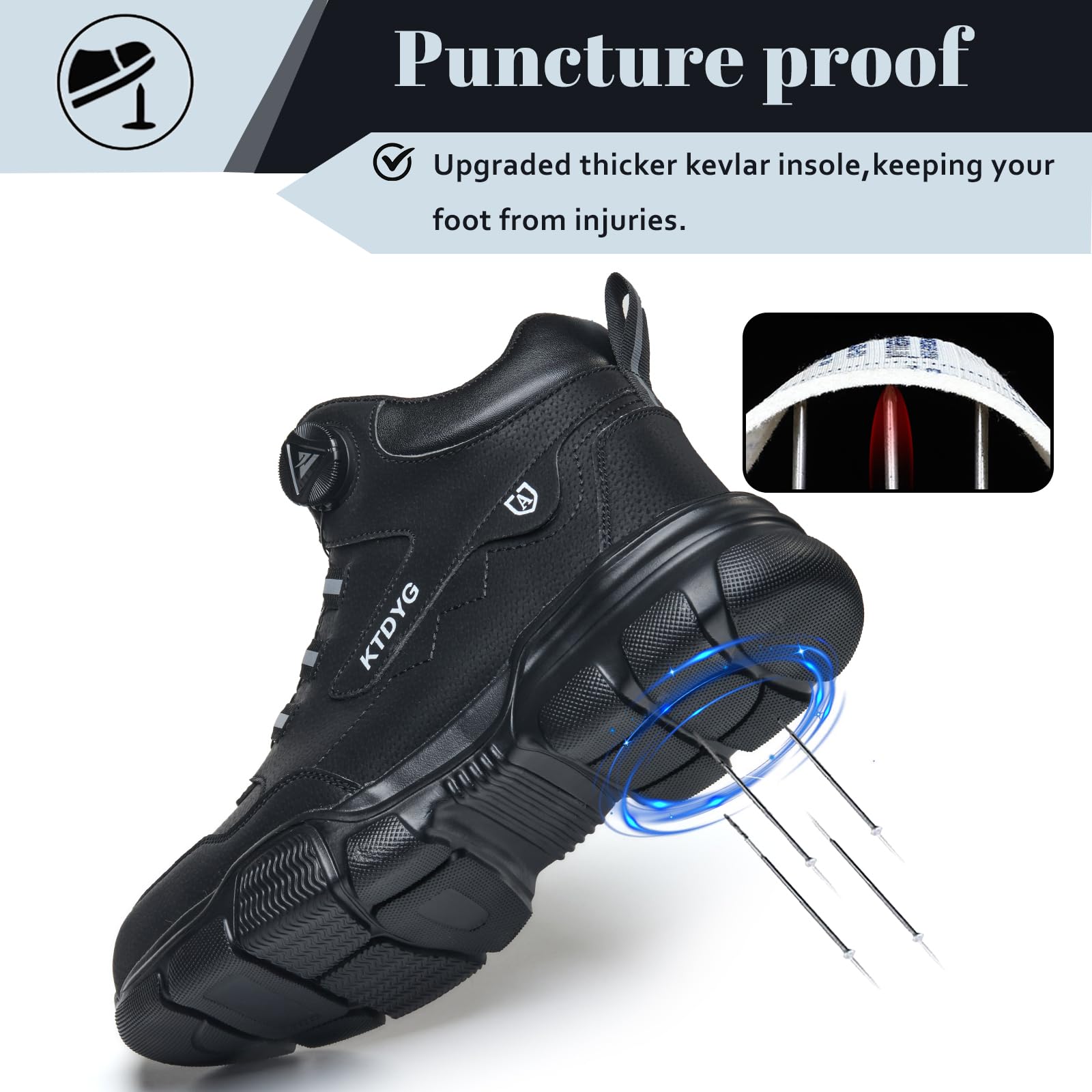 Botas de Seguridad para Hombre Mujer Impermeable Ligeras Botas de Trabajo con Punta de Acero Antideslizante Zapatos de Seguridad 37-46 EU