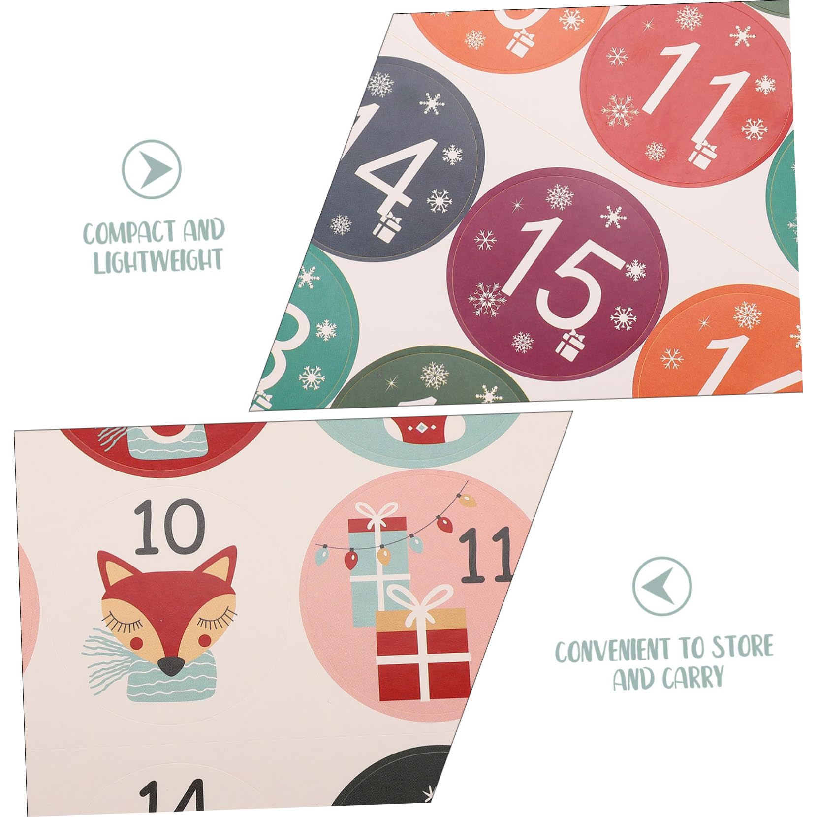 PRETYZOOM 3 Set Calendario Dellavvento Adesivi Natalizi Etichette Per Le Feste Adesivi Decorativi Facili Da Applicare Numeri Adesivi Forte Temi Festivi Unici 10 Fogli*3