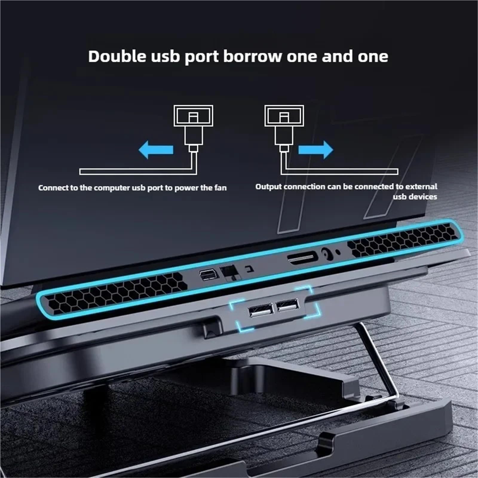 Laptop Cooler podstawka pod laptopa 13-18-calowa chłodziarka do laptopa do gier, sześć wentylatorów, regulowana prędkość wiatru, 2 porty USB,podkładka chłodząca do notebooka