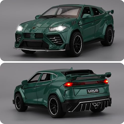 Miniatura 6 de WAKAKAC Coche de juguete para 132 Urus modelo Car Pull Back con luz y sonido Vehículo de juguete para niños pequeños de 3 años y niñas, regalo de
