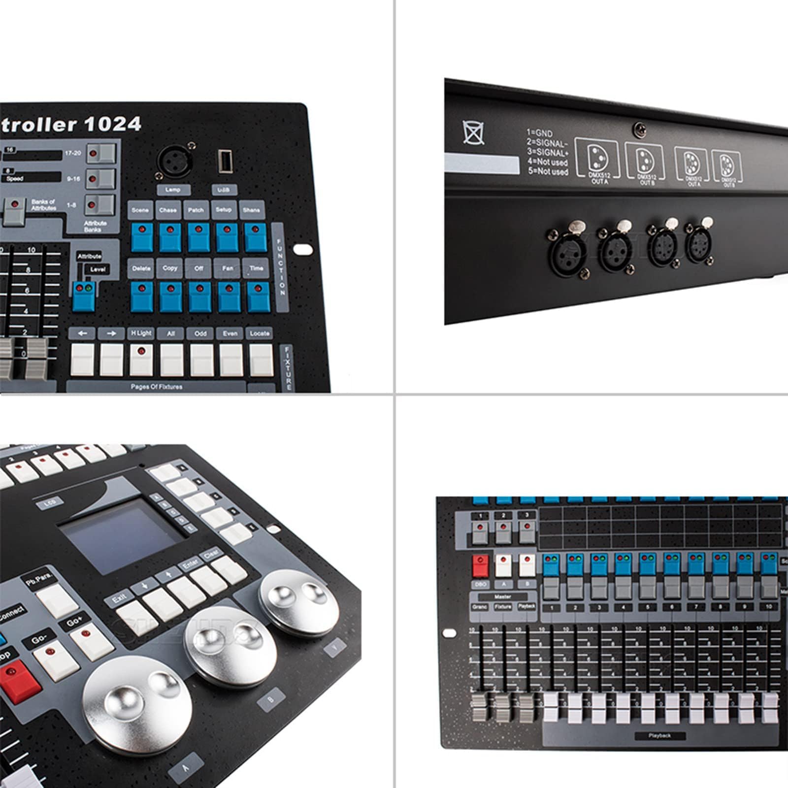 1024 Dmx 512 DJ-Controller, DJ-Licht-Controller, LCD-Display, Maximale Kontrolle (96), Selbst Programmieren, Sprachmodus, Einfache Benutzeroberfläche, Für Anfänger, Lichtshows, Party,Black