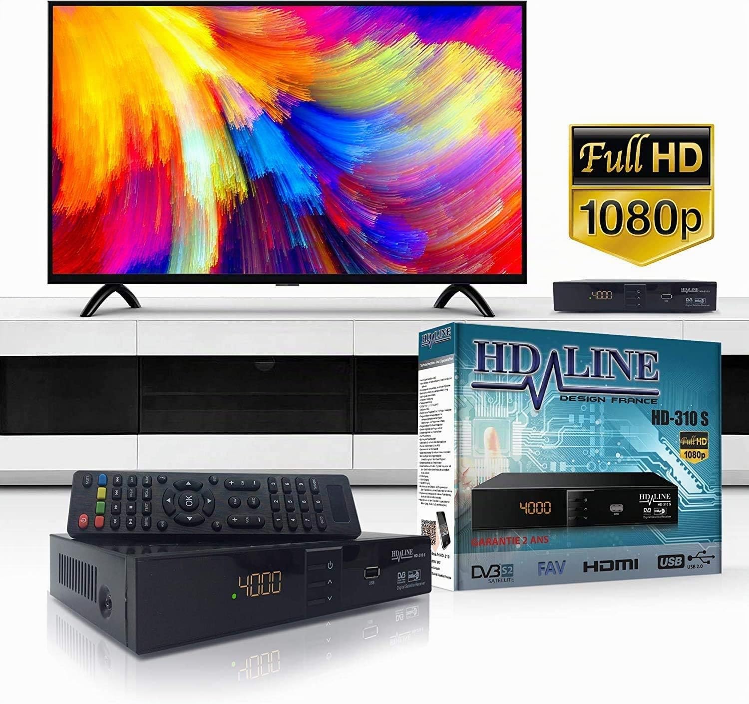 HD-Line Receptor HDMI Satélite Digital DVB S2 para Canales Alemanes