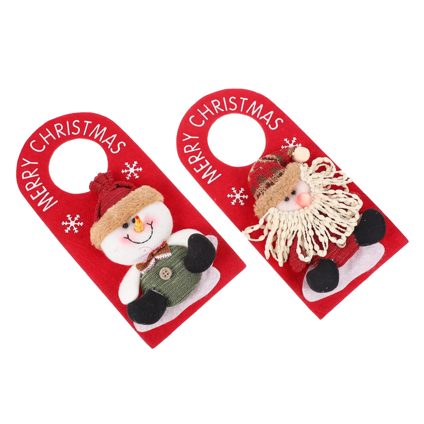RORPOIR 2 Piezas Colgador de Puerta de Tela navideña Decoraciones navideñas Bon Nadal Colgador de de Puerta de Navidad decoración de la Puerta de Papá Noel Adorno Colgante Rojo