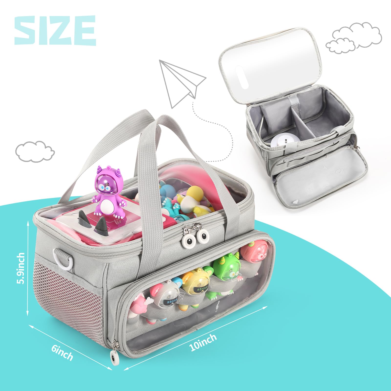 Carrying Case for Toniebox Storage Carrier Bag for Tonie Characters with Shoulder Strap and Handle - Image 2