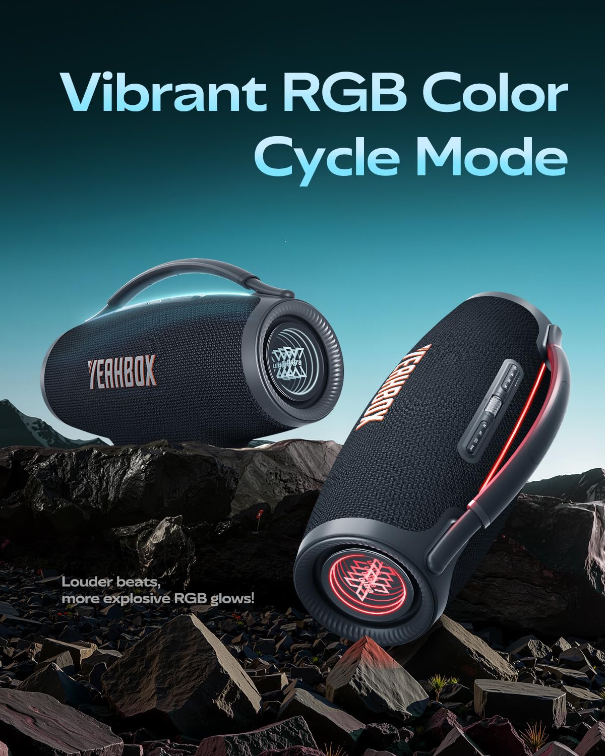 YEAHBOX Sonic Boom Ultra K Enceinte Karaoke Bluetooth avec 2 Micros sans Fil, 320W RMS, Système Audio 3 Voies 5 Haut-Parleurs, HDMI Arc, Lumières RGB, Enceinte de Soirée Portable (Blanc)