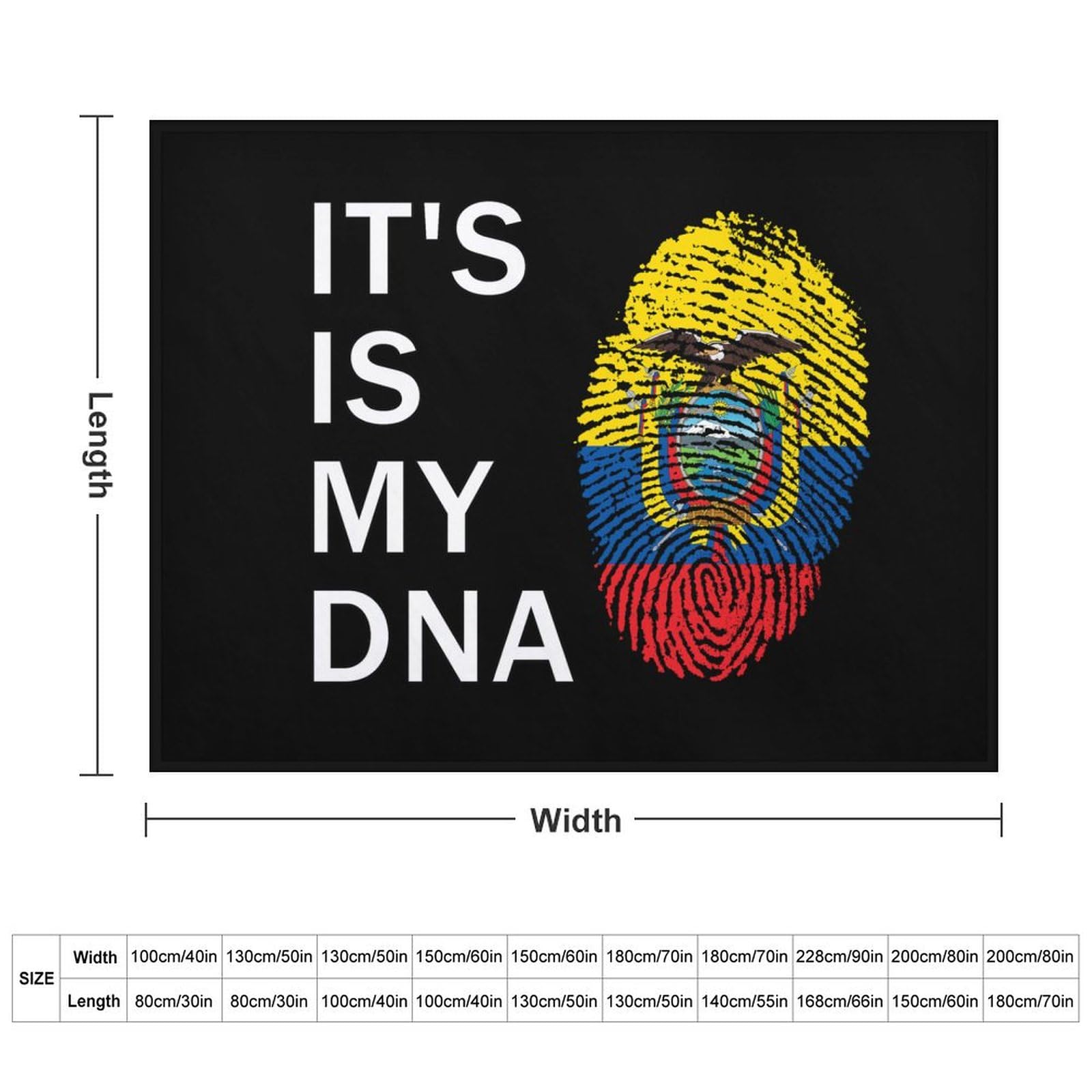 Ecuador It's is My DNA Soft Flannel Blanket Throw Fashion Plush Blankets Lightweight Throws for Couch Bed 40