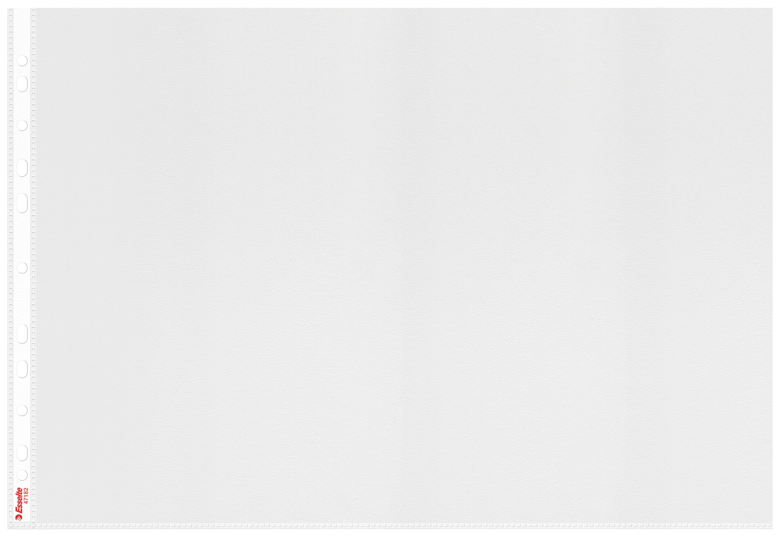 Esselte Heavy Duty Punched Pocket, Pack of 10, Holds up to 20 A3 sheets, Landscape Format, Transparent, Matte, 85 Micron PP Material, 47182
