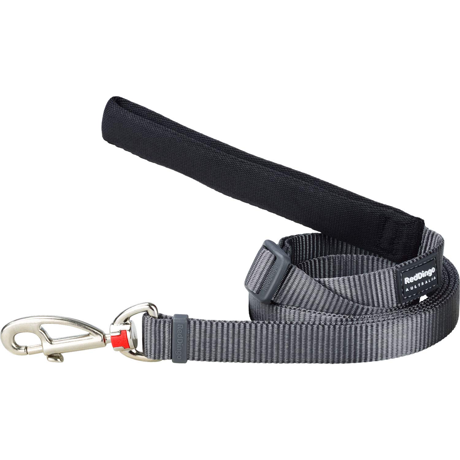 Red Dingo Plain Dog Lead, Cool Grey, Small/15 mm x 1.8 m