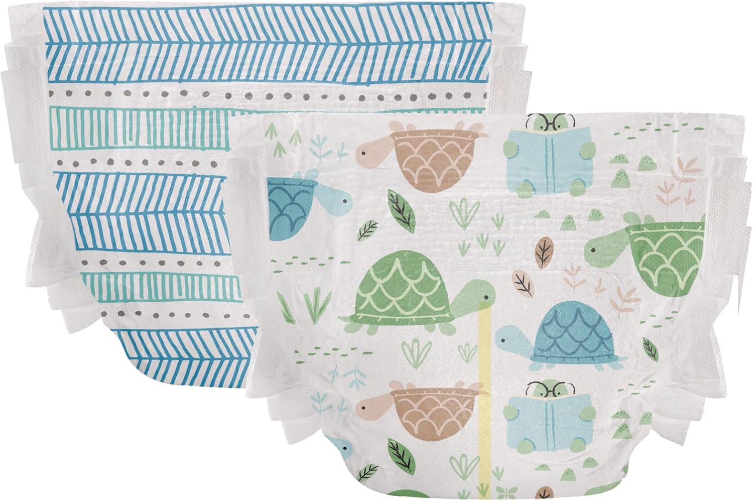 The Honest Company Clean Conscious Diapers | Plant-Based, Sustainable | Turtle Time + Dots & Dashes | Club Box, Size 2 (12-18 lbs), 76 Count : Baby
