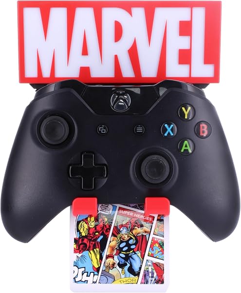 Cableguys Ikon Marvel Comics Supporto per Accessori Gaming e Smartphone - Supporto Multifunzione Illuminato, Compatibile con Xbox, PlayStation e la Maggior Parte dei Controller da Gioco - 5