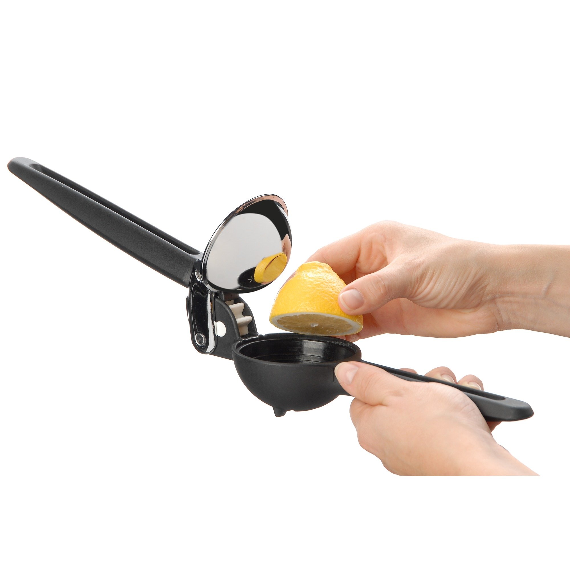 WMF Top Tools Zitruspresse manuell 8 cm, Cromargan Edelstahl, Hebel-Saftpresse für Zitronen, Limetten & Loft Barmaß, mit 2 Einheiten, 2 cl und 4 cl, kleiner Messbecher für exaktes Dosieren