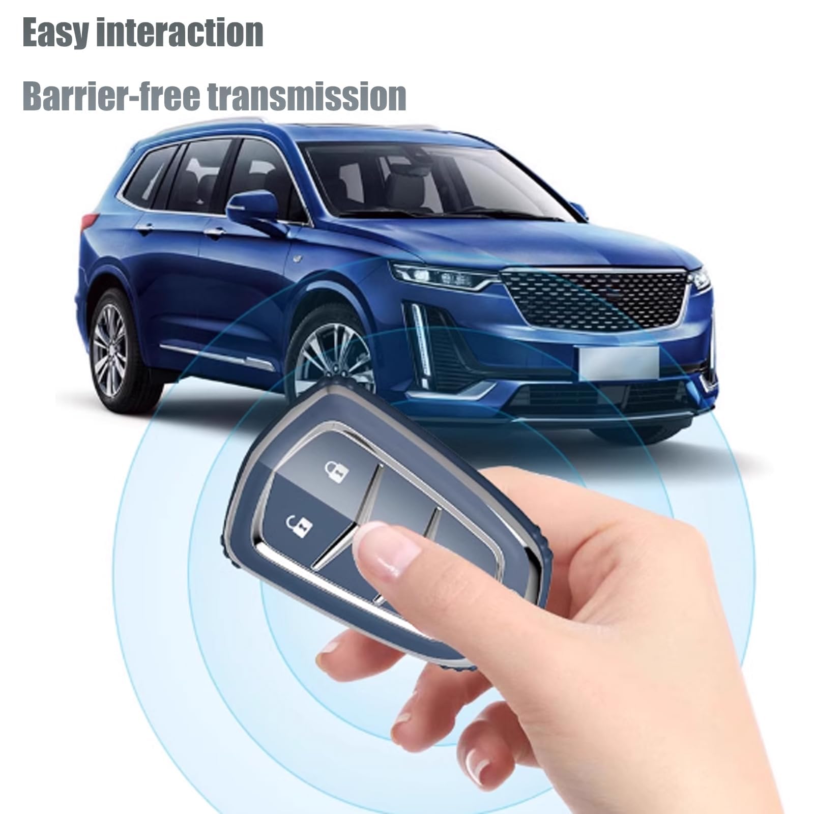 Conchas Clave para Cadillac XT5 CT5 XT4 CT6 XTS XT6 ATS L, Protector de Soporte for Mando a Distancia Sin Llave Flip Car Key Shell Cover Carcasa de Repuesto Plegable, B White