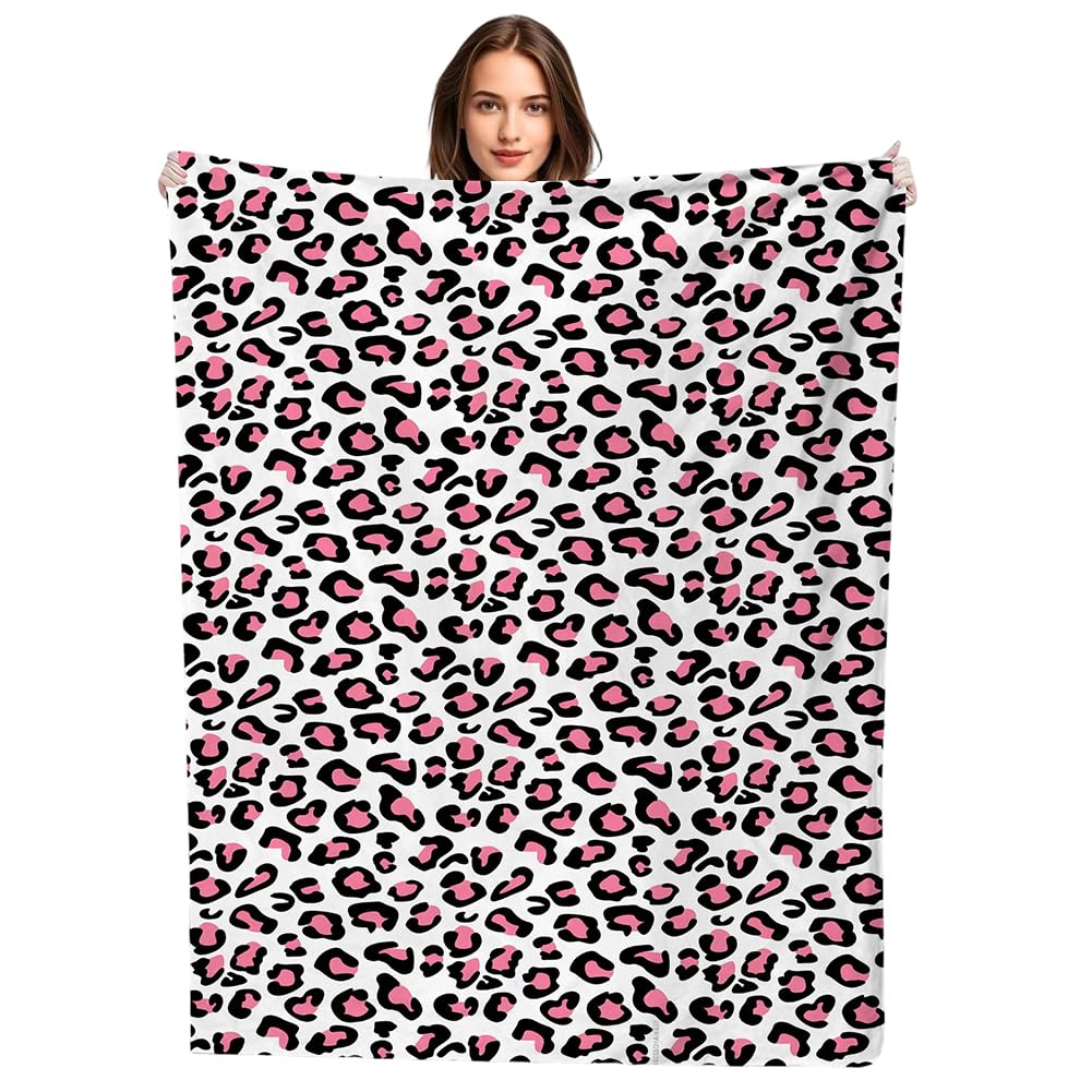 JynxtoyZeal Leopard Print Blanket, Leopard Blanket Throw, Plush Fleece Blanket Cartoon Anime Quilt Spread Perfect for Home, Bedroom, Camping（100×150cm）