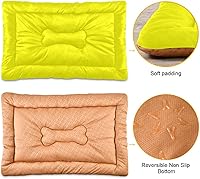 Vista 122 de Dog Bed Mat Soft Comfortable Anti-Slip Bottom Pet Mat Washable Cat Kennel Crate Pad for Small Medium Large Pets 18x24in Hot Pink Beige