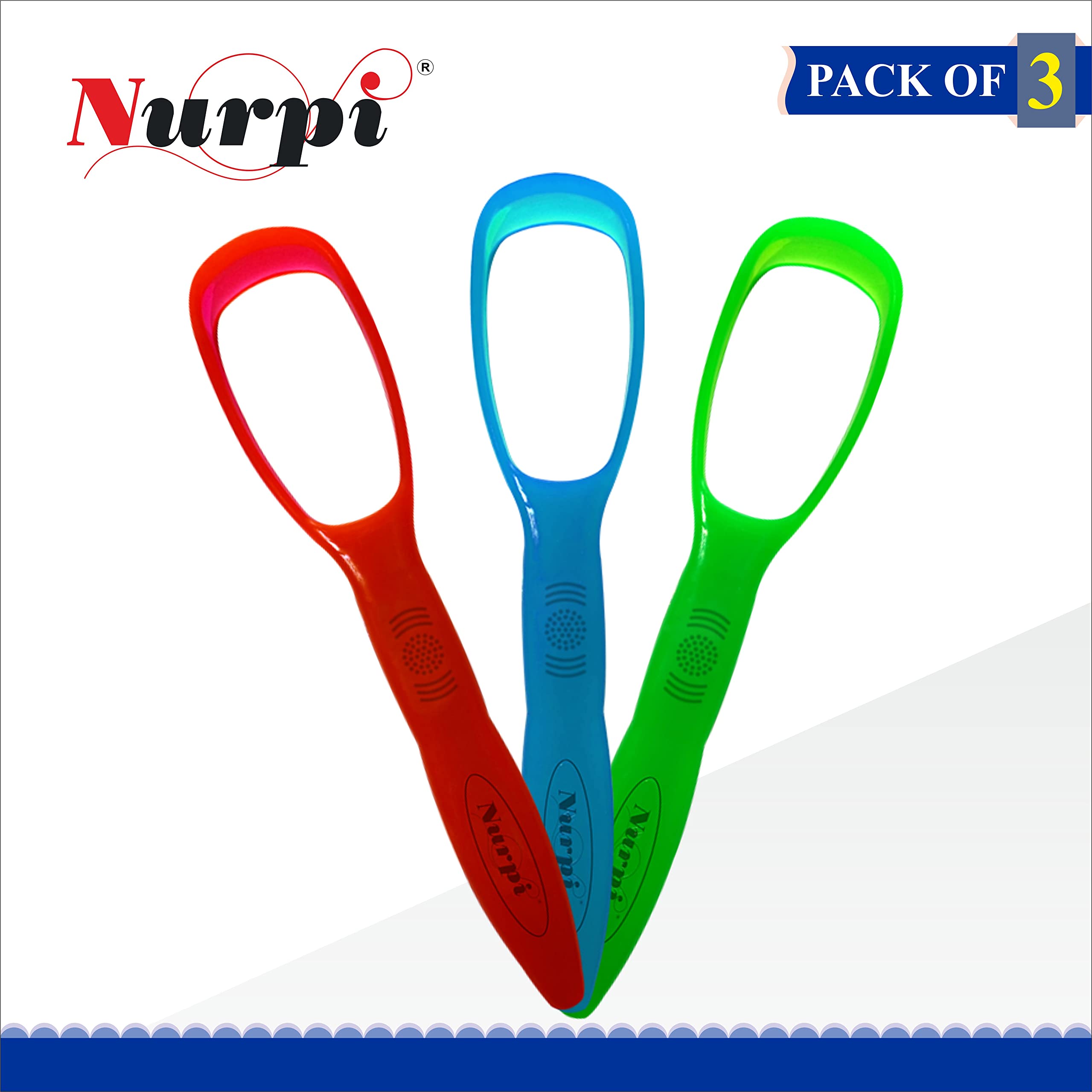 nurpi plastic tongue cleaner for new generation pack of 3
