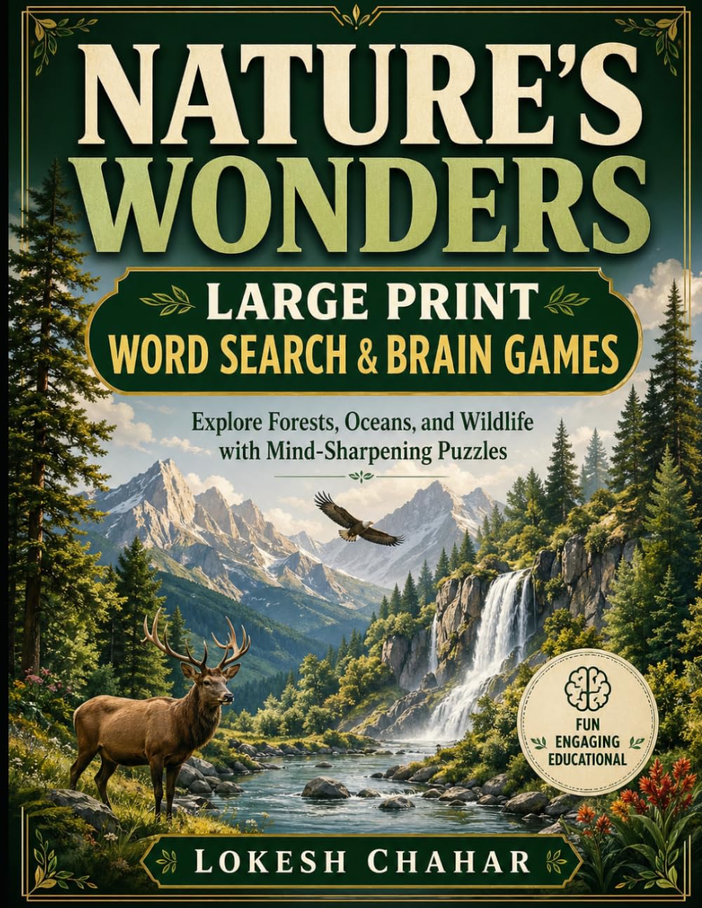 Nature's Wonders: Large Print Word Search & Brain Games (Childreen book)
