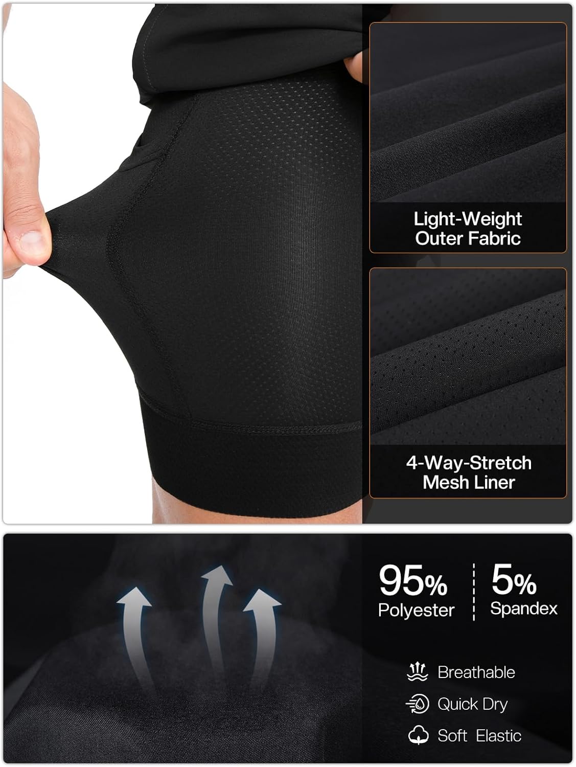 ARSUXEO Loose Fit Padded Bike Shorts for Men Cycling Shorts Mountain Bike Shorts - Image 6