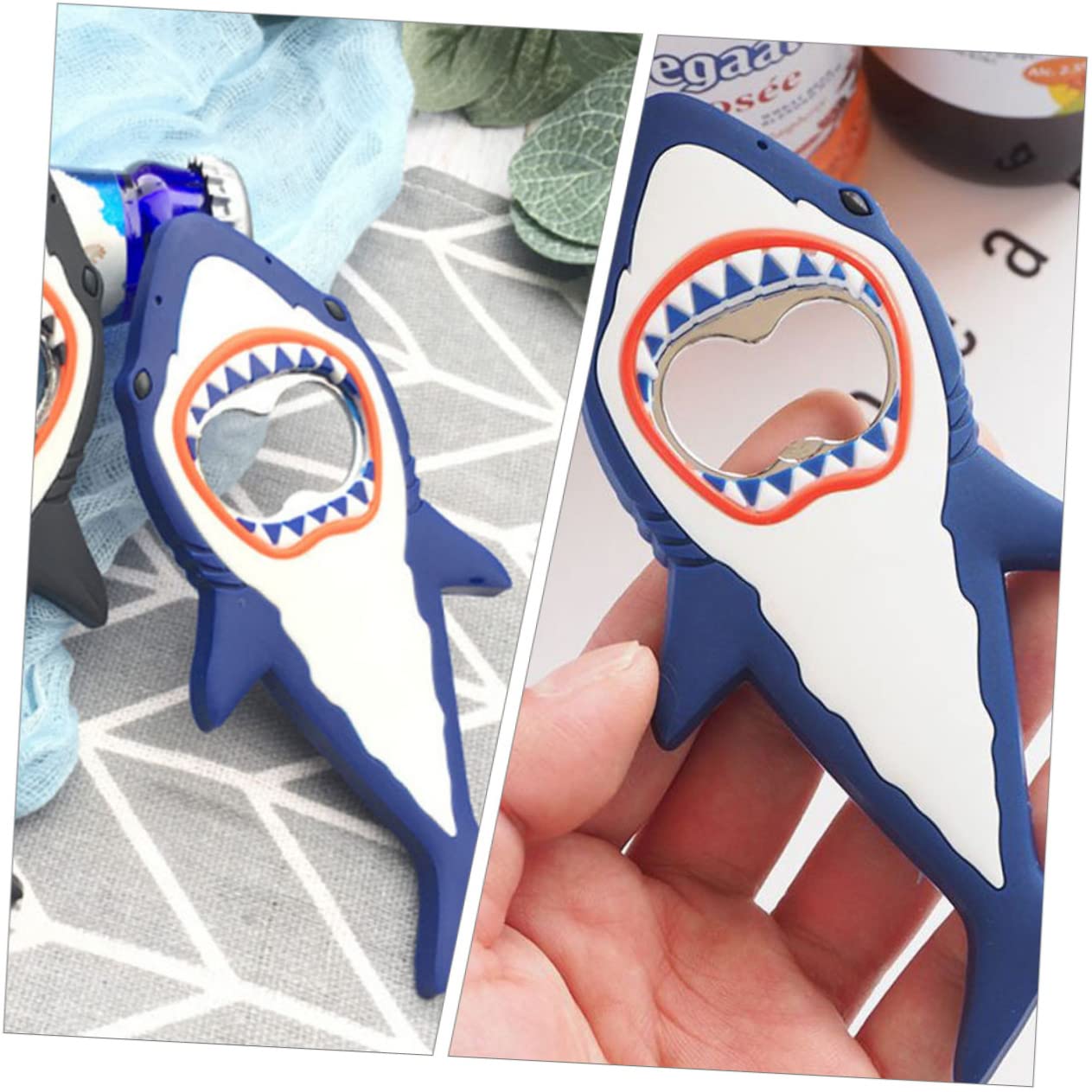 HOLIDYOYO Décapsuleur Ouvre-bouteille Requin Magnétique Silicone Et Aimant Réfrigérateur Ouvre Bouteille Bière Pratique Pour Fête Et Maison