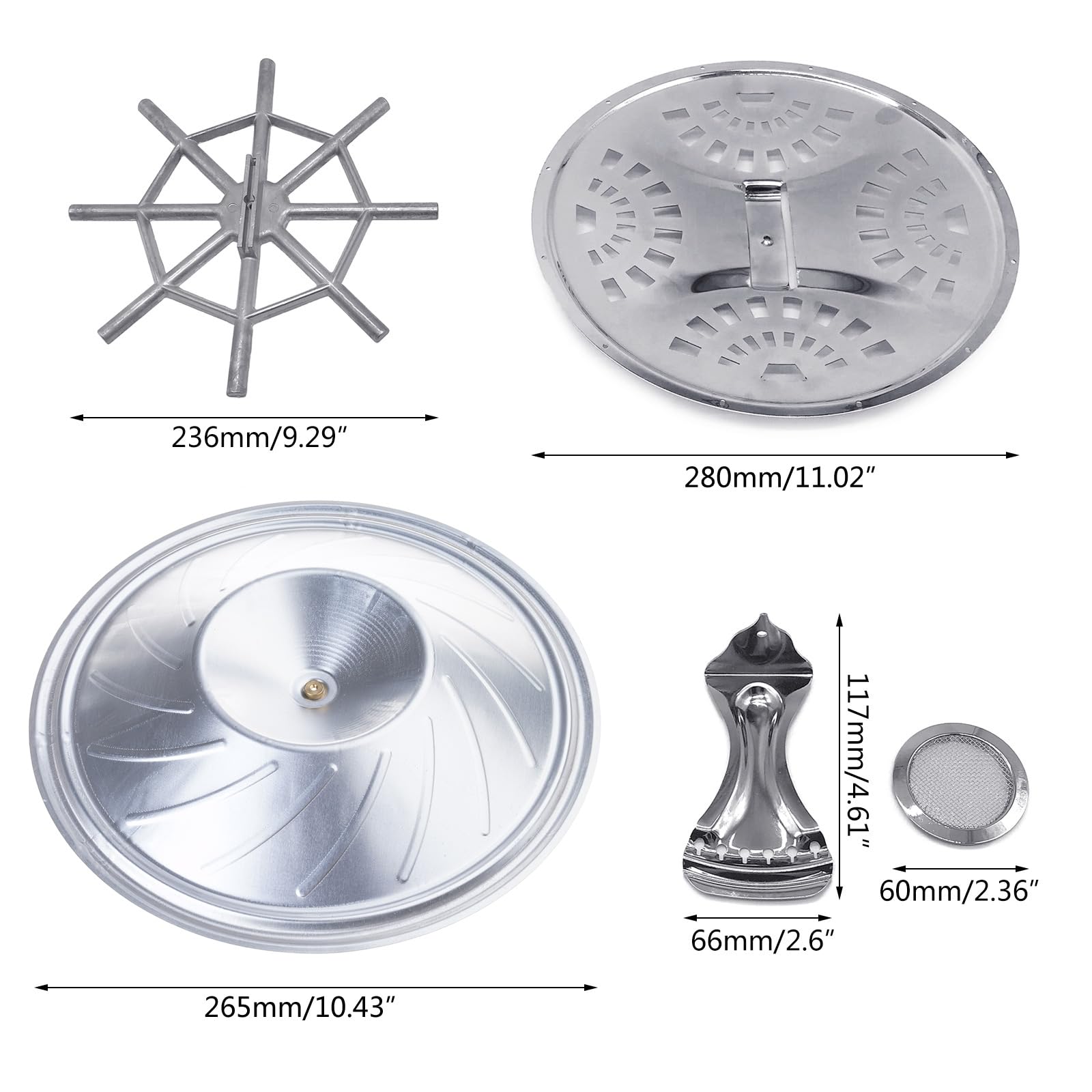 Dobro - Set di 5 pezzi di ricambio per chitarra dobro, coni soundhole schermate, cordiera, ponte, sella per chitarra Dobro, set di 5 accessori