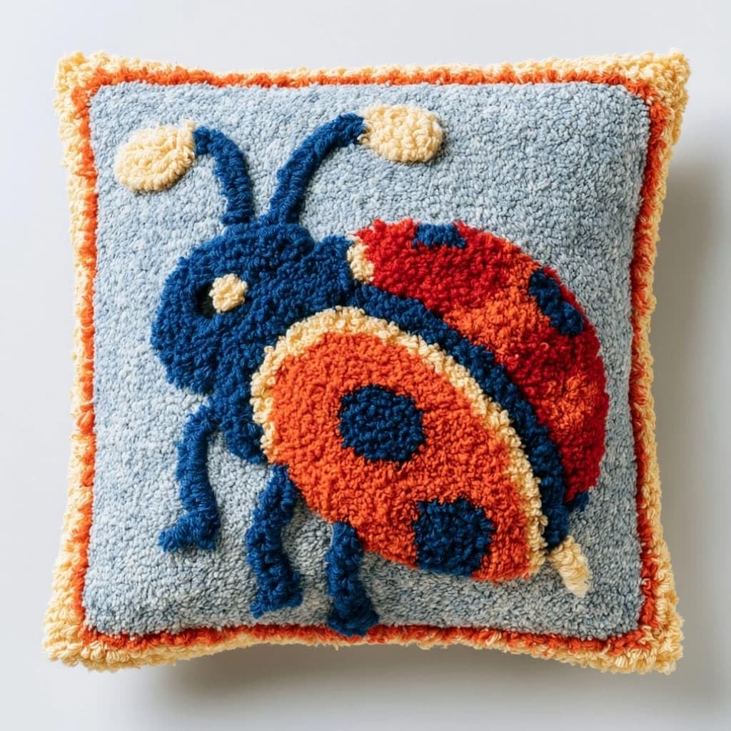 Taxpy DIY Latch Hook Pillow Kit,Insect 43 X 43 Cm