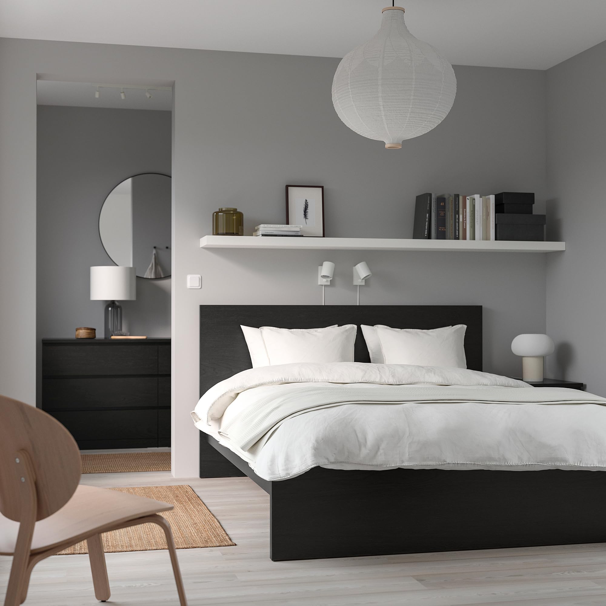 Amazon｜IKEA MALMベッドフレーム、ハイ、180x200cm、ブラックブラウン 