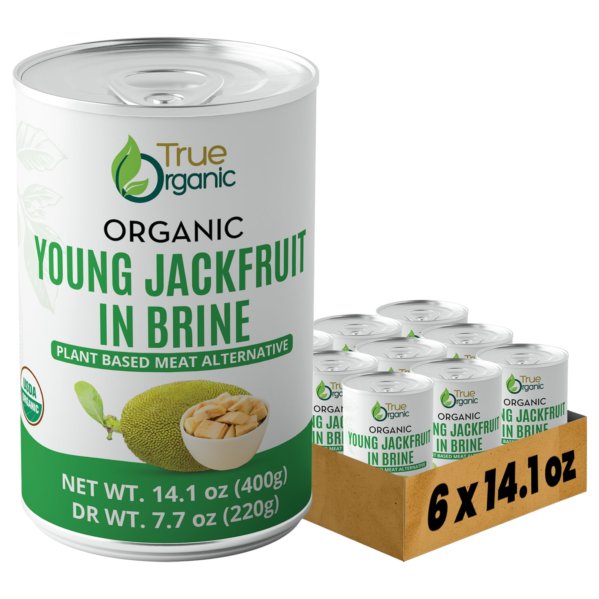 True Organic young Jackfruit in brine, Jackfruit Canned, Jackfruit Organic, Vegan,GMO free,gluten free,Kosher & USDA Organic certified- 14.1 Ounce (Pack of 6)