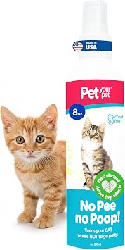 Cat Potty Training Spray No Pee No Poop, 8 Fl Oz | Non Toxic Spray for Cats Only, Natural Pee Deterrent, Stops Urine Marking and Pooping, Indoor Outdoor Keep Off