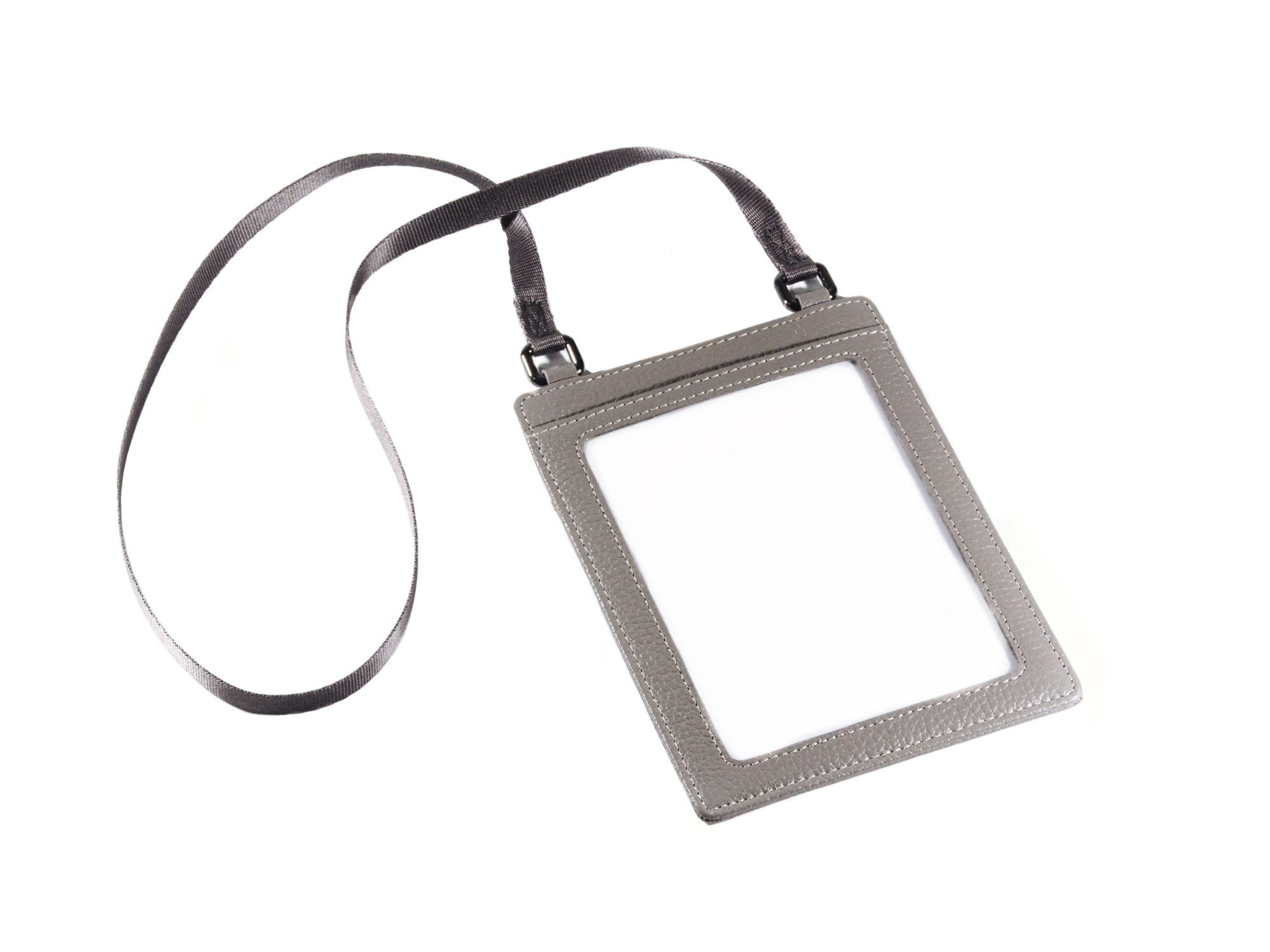 ZAPP Filles & Fils Paris Porte-Passeport avec Tour de Cou en Cuir de Vache grainé Gris