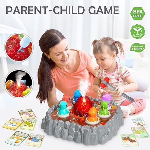 Miniatura 4 de Yerloa Whack Game - Juguetes de dinosaurio para niños de 2, 3, 4 años, regalo de cumpleaños, juguetes sensoriales para niños de 2 a 4 años, 2 a 3, 4