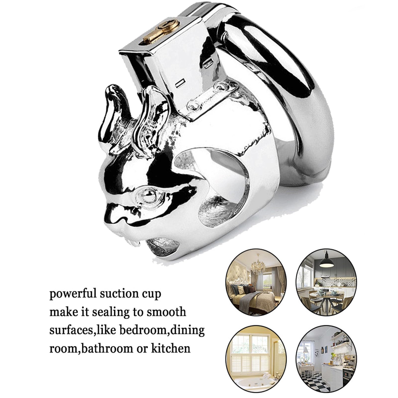 Jaula for pene BDSM en forma de conejo, jaula de castidad de acero inoxidable con 3 anillos for pene, jaula for pene con cerradura, jaula de castidad for pene, juguetes sexuales for hombres