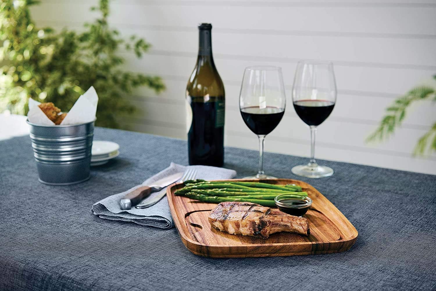 Classic Monogram Branding Iron with Pine Gift Box & Wood Steak Plate | BBQ Fans