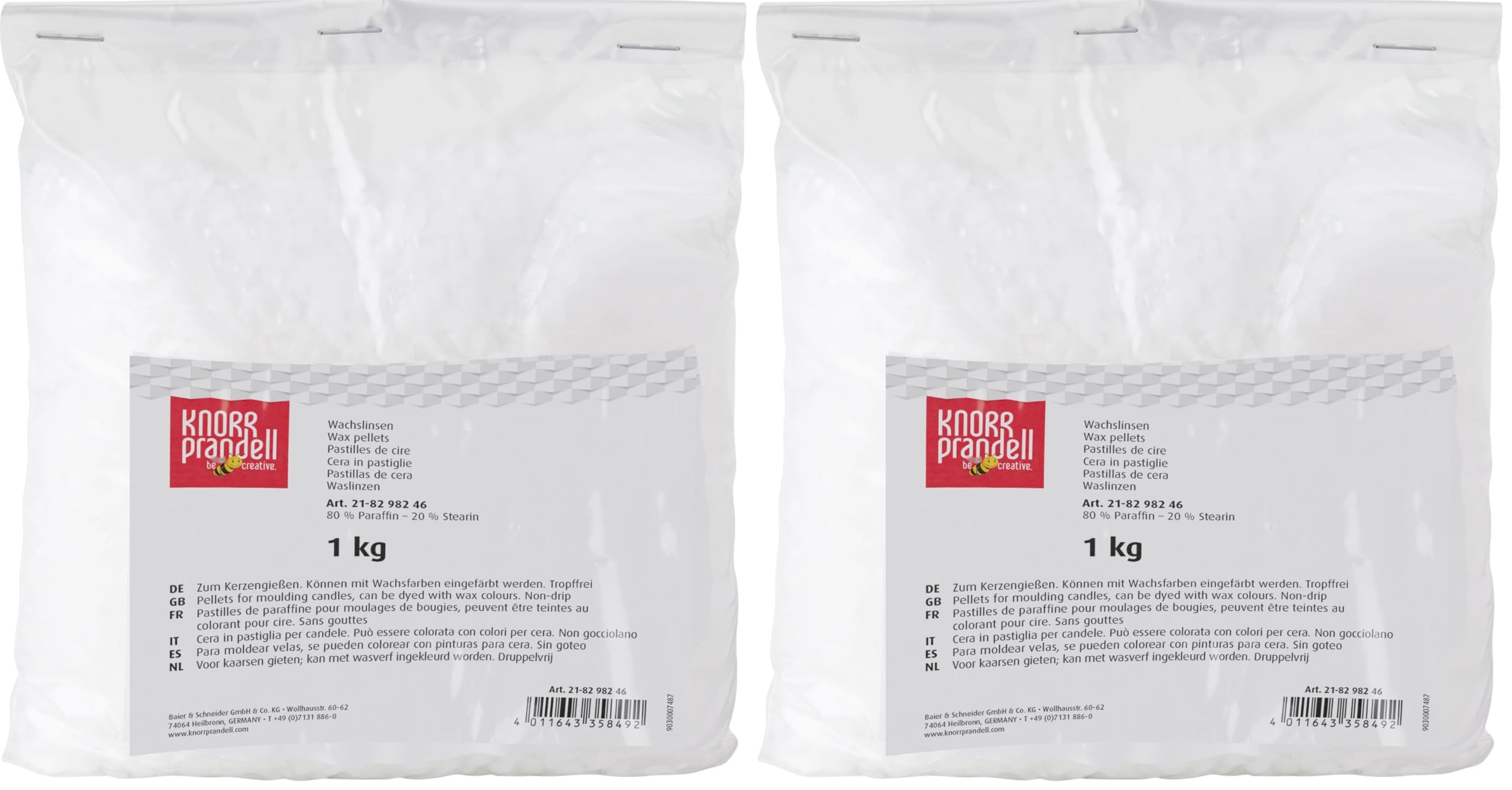 Gütermann/KnorrPrandell 8298246 - Lentine di Cera 1Kg (Confezione da 2)