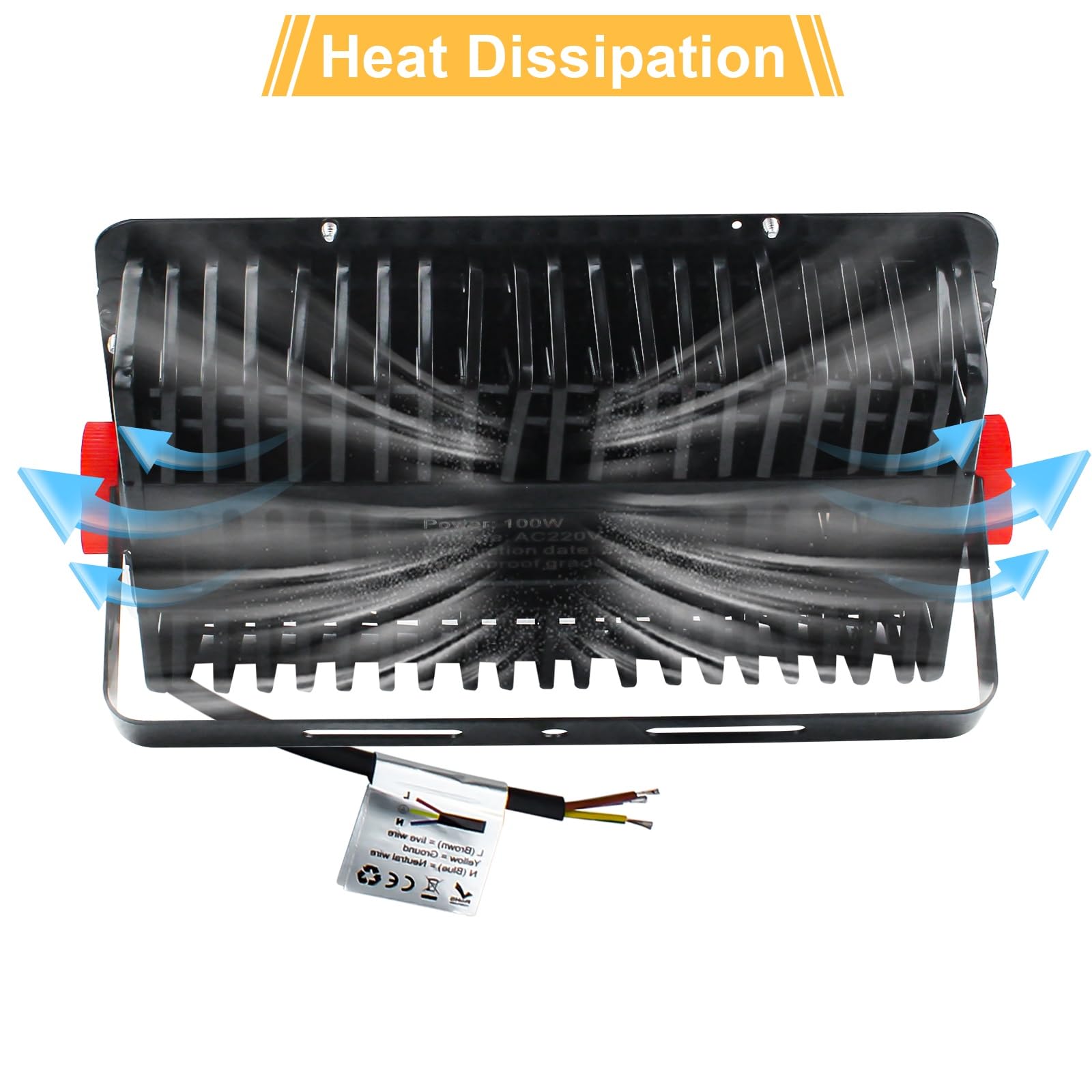 CREATESTAR Faretto Led da Esterno 100W 10000LM, Faretti Led Esterni 3000K Bianco caldo, IP66 Impermeabile Faro per magazzino campo sportivo giardino garage cortile parcheggio