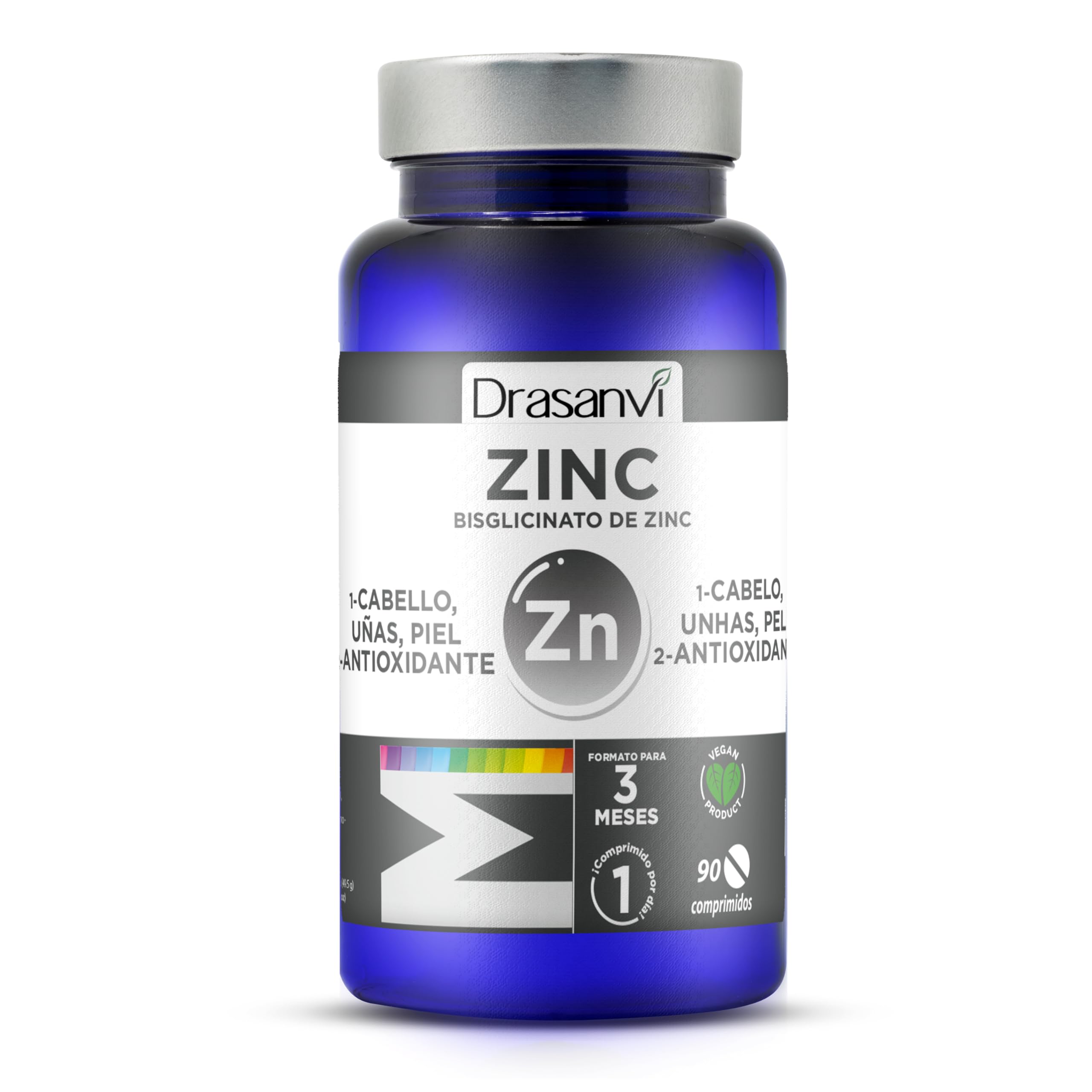 DRASANVI BISGLICINATO DE ZINC - VEGANO - SIN GLUTEN - 90 comprimidos