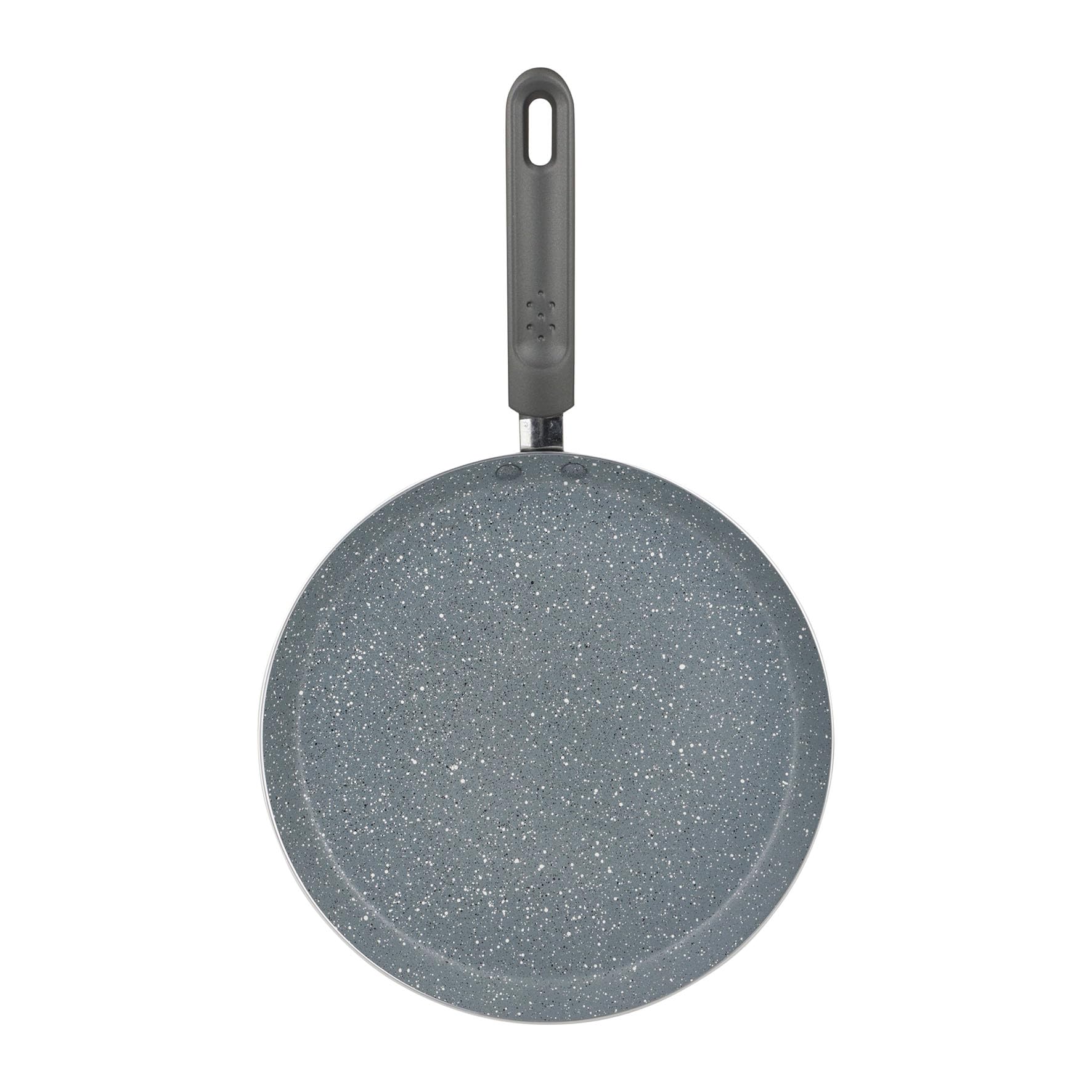 Crealys 539346 AUTAN Aluminiowa patelnia do naleśników Ø 26 cm - Zdrowa powłoka nieprzywierająca w ceramice z efektem kamienia - kremówka w kolorze szarym - silikonowa rękojeść odporna na temperaturę
