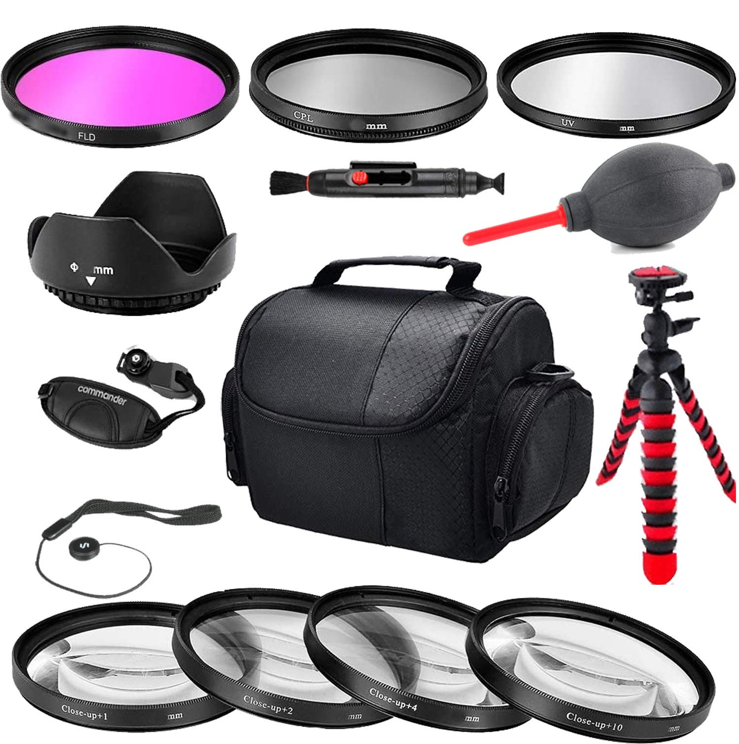 Commander Optics Photo Essential Starter Kit for 55MM Nikon DSLR Cameras Nikon D3500, D5600, D7500, D3400