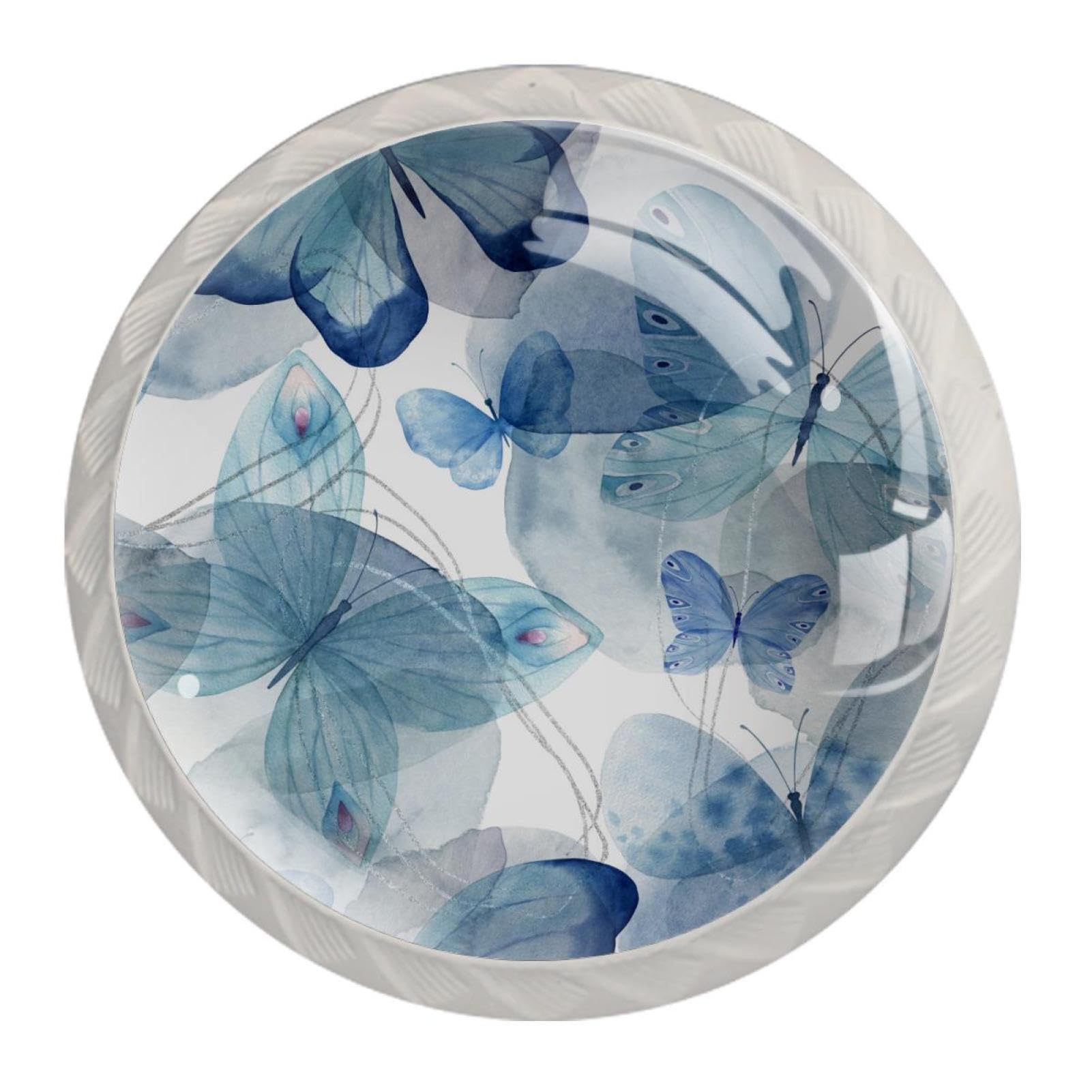 Bouton de placard de cuisine papillon bleu pour relooker votre commode et vos tiroirs