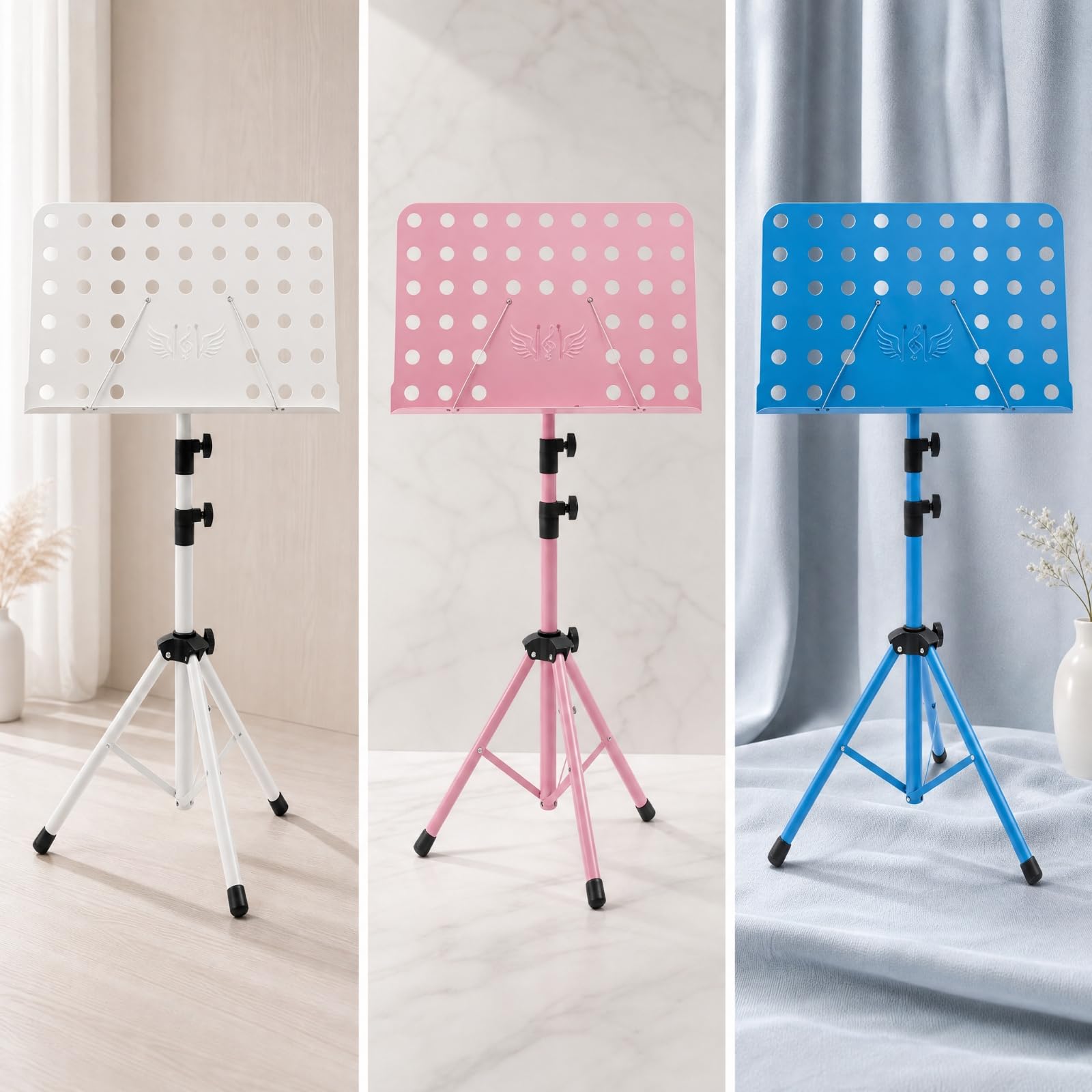 Qianly Escritorio Pliable Trépied Stable Escritorio Musique Pliable Antidérapant Support Partition Réglable En Hauteur pr Répétitions, Bleu Ciel
