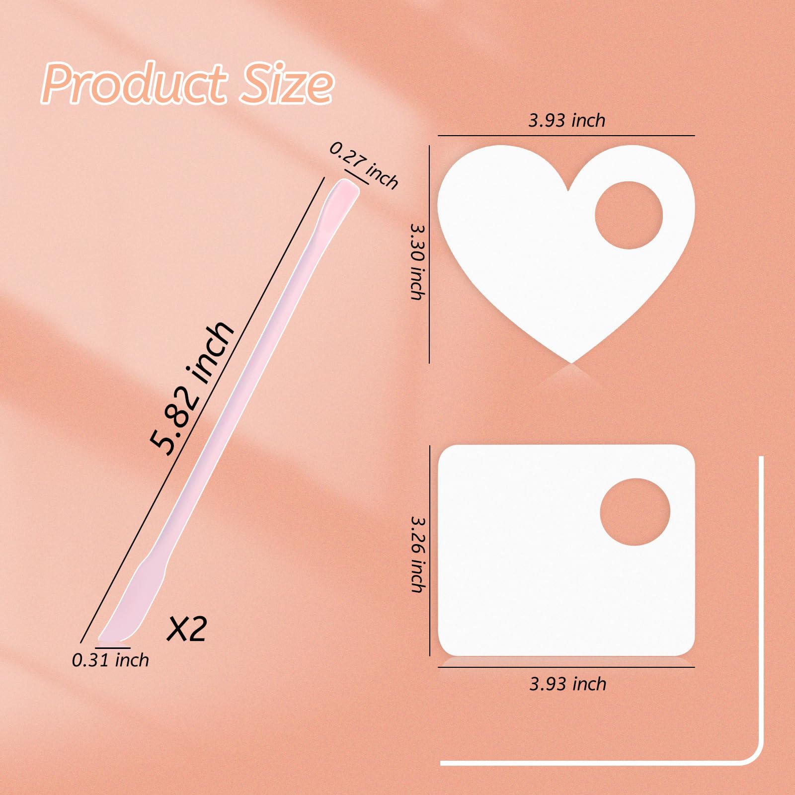 Juego de espátulas para mezclar maquillaje, 2 mini paletas de maquillaje acrílico y 2 espátulas de silicona para el cuidado de la piel, paleta de base de crema para mezclar y guardar 6