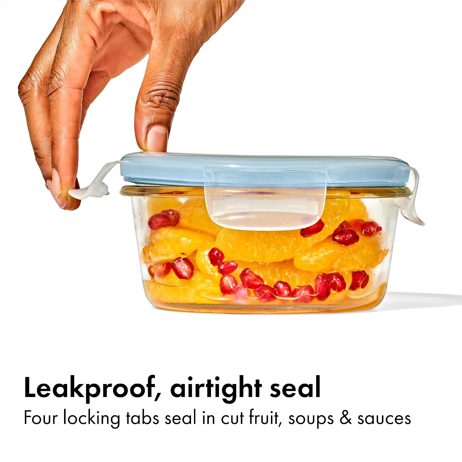 OXO Good Grips Smart Seal 1-Cup Glass Food Storage Container - Arctic Blue image 2