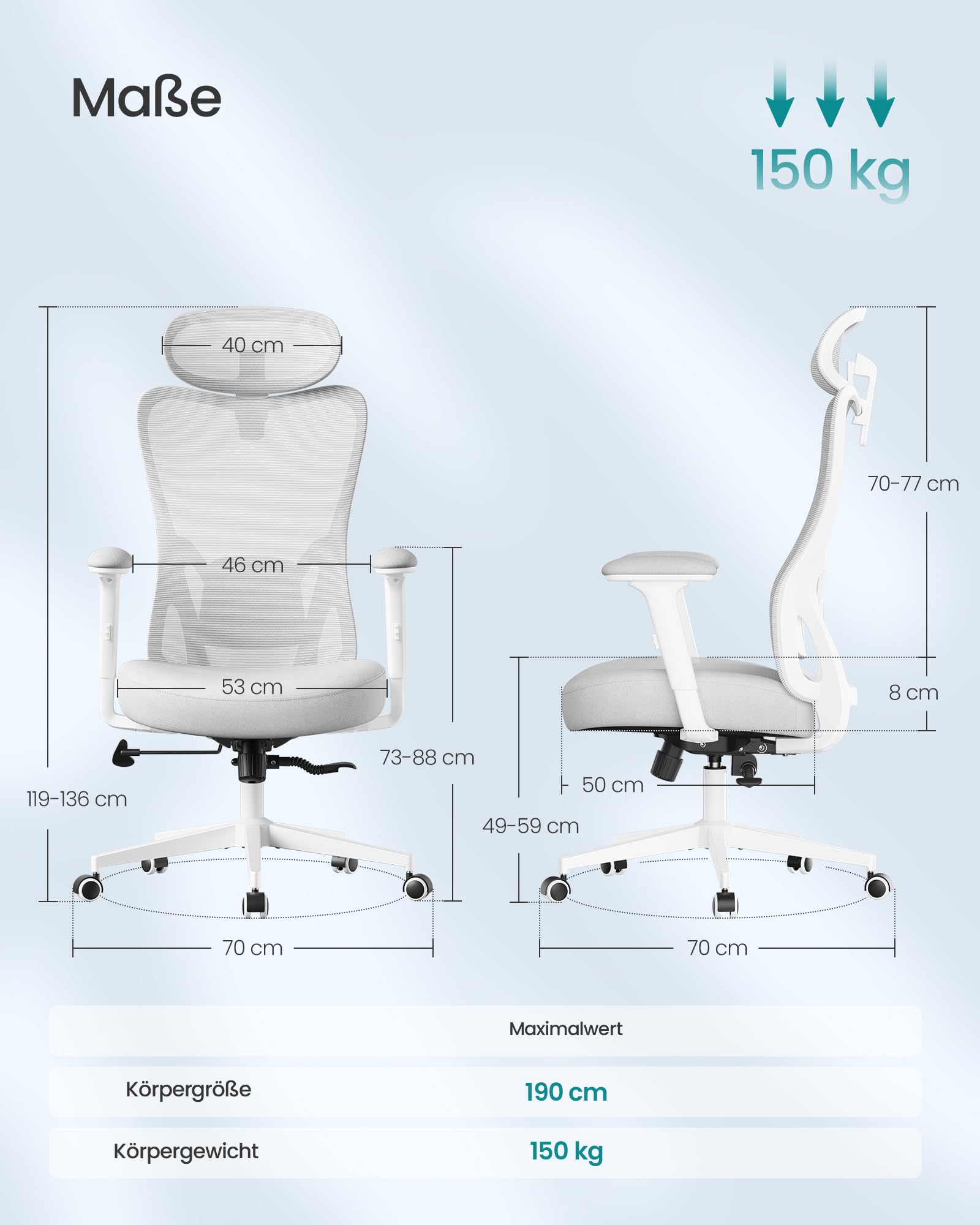 Songmics Bürostuhl ergonomisch – Bild 3