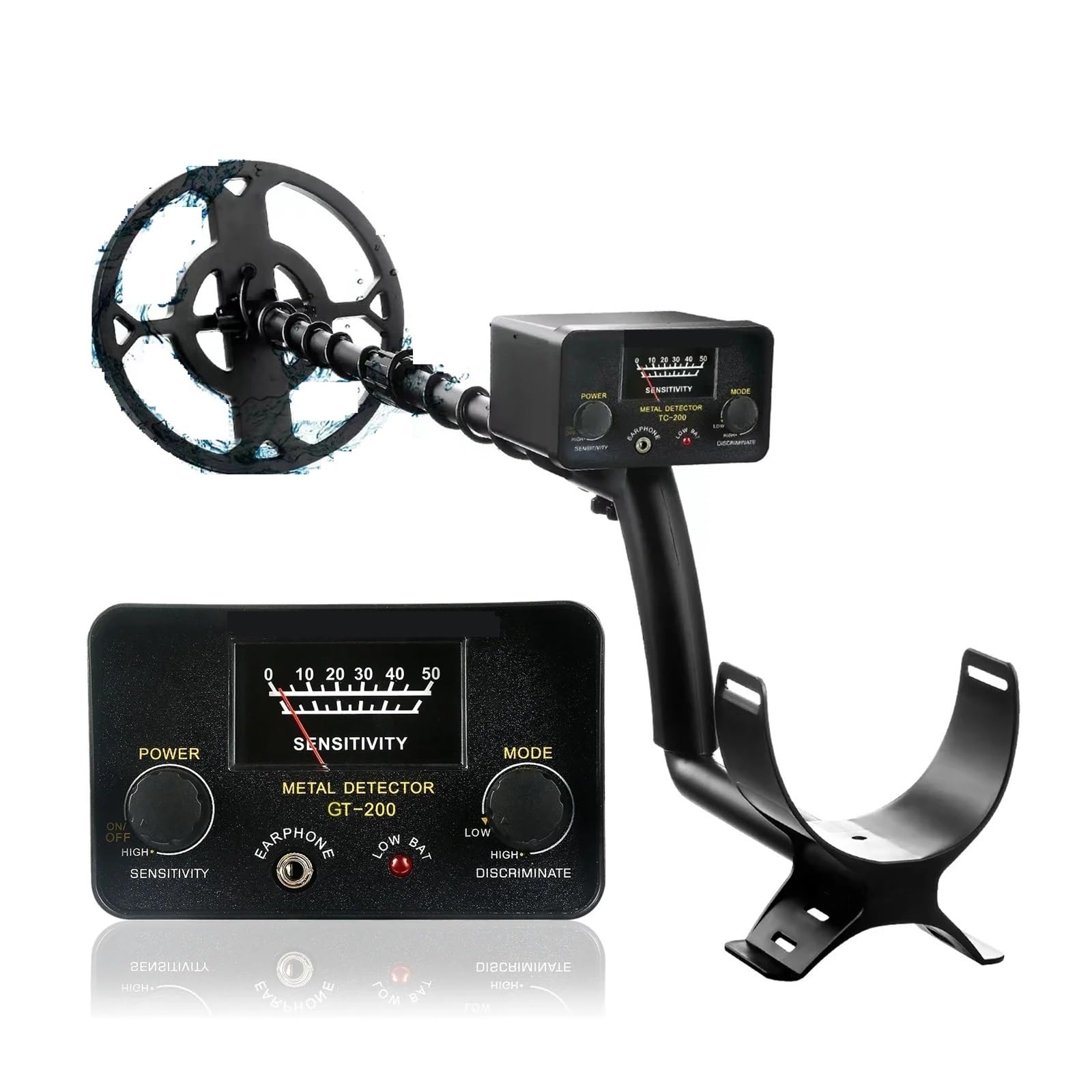 JKJZSALJ Treasure Seeker Gt200 Metal Detector High Sensitive Underground Iron Metal Gold Detector Adjustable Ip68 Waterproof High Accuracy