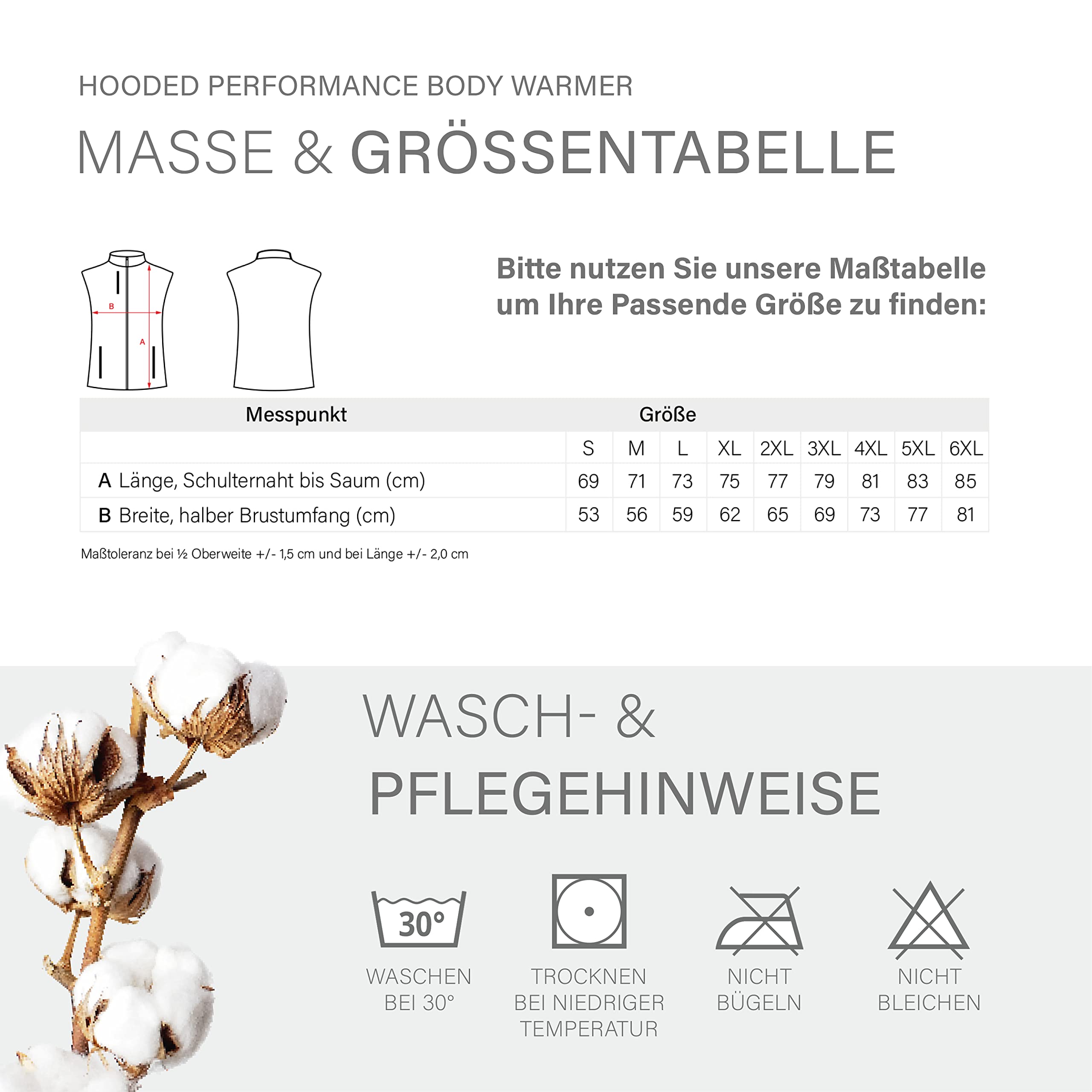 HRM Herren 1301 Herren Hooded Performance Body Warmer I Fair Trade Outdoor Weste Herren, 100 g/m² I Aus 100% leichtem & robustem Polyamid
