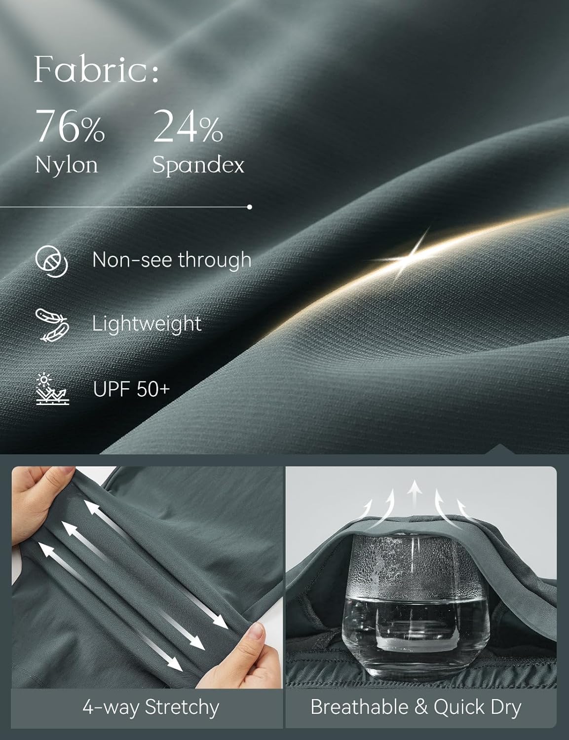 baleaf Women's Golf Pants Petite Stretch Lightweight 7/8 Travel Pants Zip Pockets Casual Work Ankle - Image 4