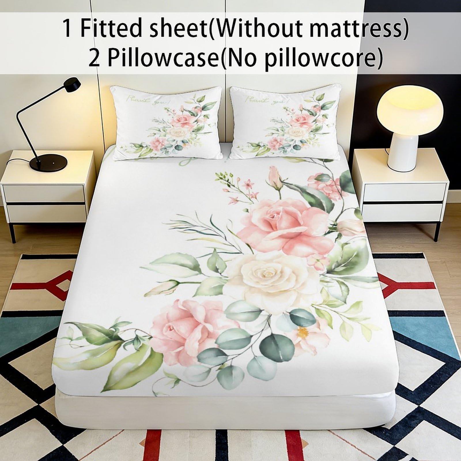 3D Printed Fischmotiv Bed Sheet, Microfiber, Fitted Sheet, rutschfest, Home