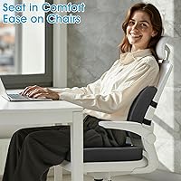 Vista 7 de Cojín de Asiento, Almohada de Soporte Lumbar con Correa Ajustable - Cojines de Silla para Alivio del Dolor de Ciática - con Funda Lavable de Espuma