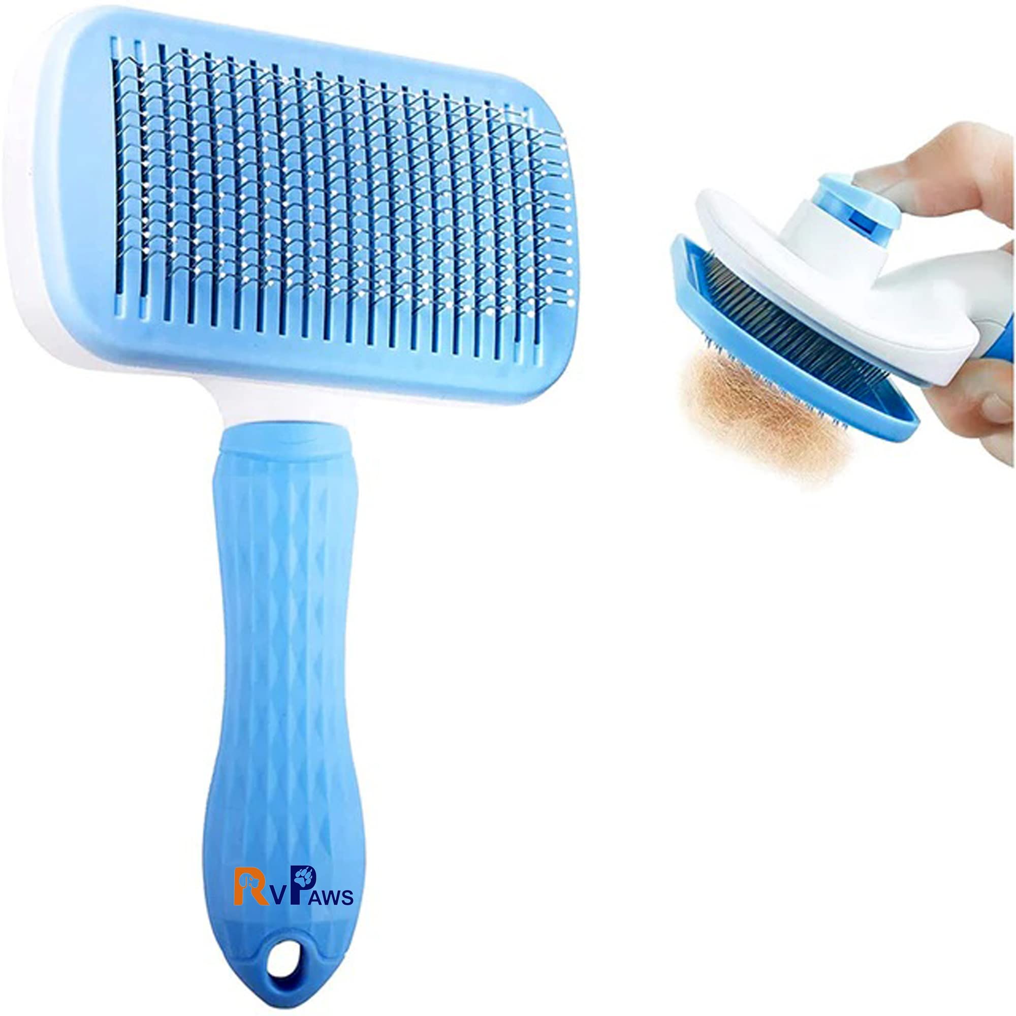 RvPaws Plastic self cleaning slicker brush for dogs puppy cat,undercoat Pet Grooming Deshedding Tool brush comb,pet grooming brush for dog cat hair (B09K83WTWD) Amazon Price History, Amazon Price Tracker